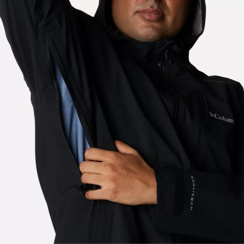Columbia Men's Ampli-Dry Waterproof Shell Jacket in Black - Extended Sizes-6
