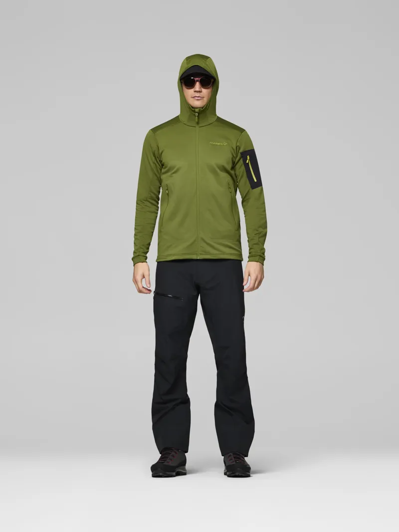 Norrona Men's Falketind Warm2 Stretch Hood in Pesto-3