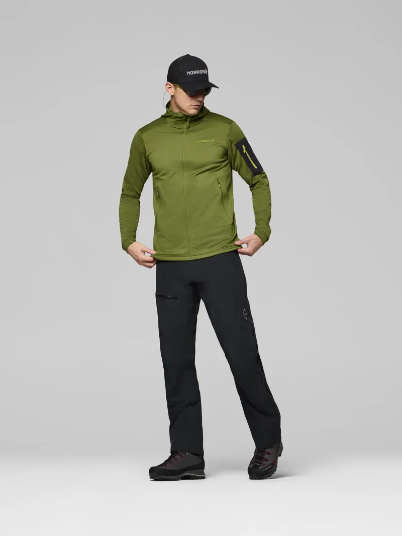 Norrona Men's Falketind Warm2 Stretch Hood in Pesto-4