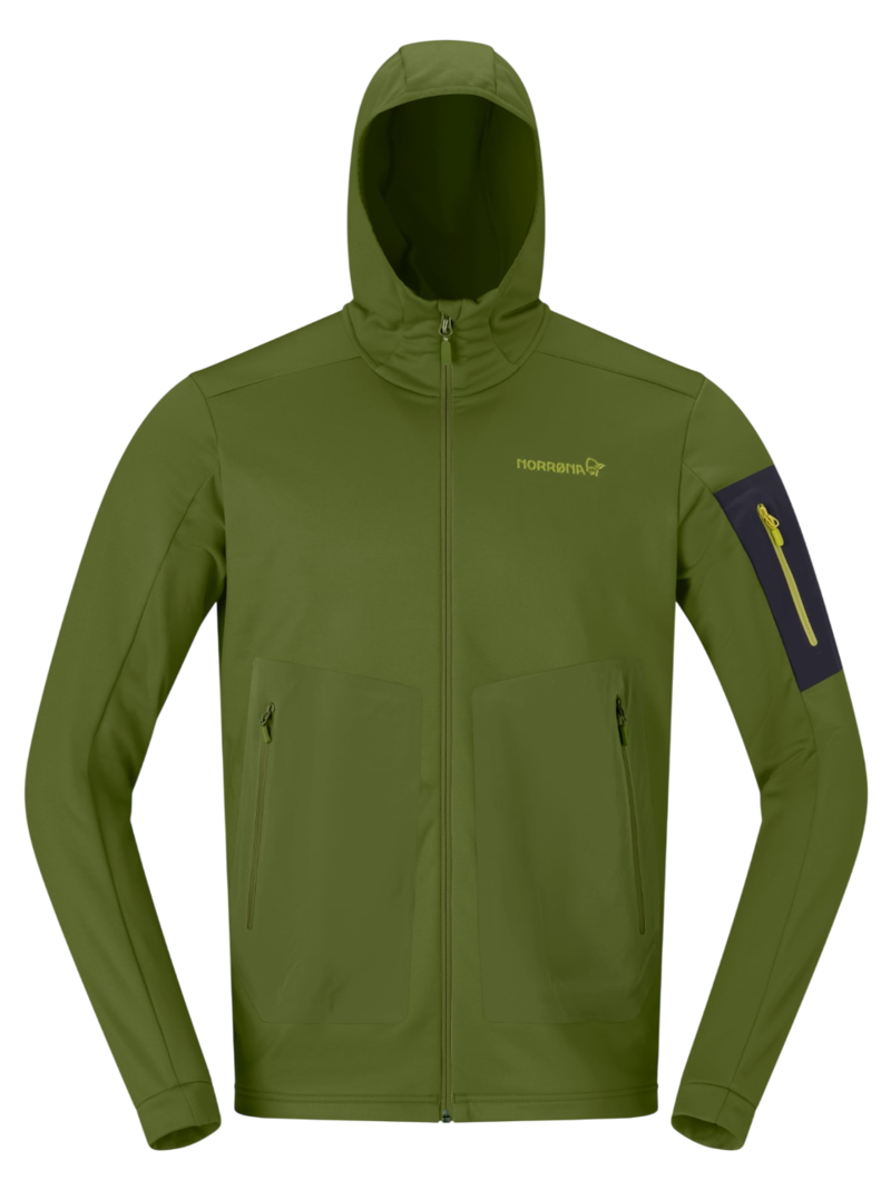 Norrona Men's Falketind Warm2 Stretch Hood in Pesto