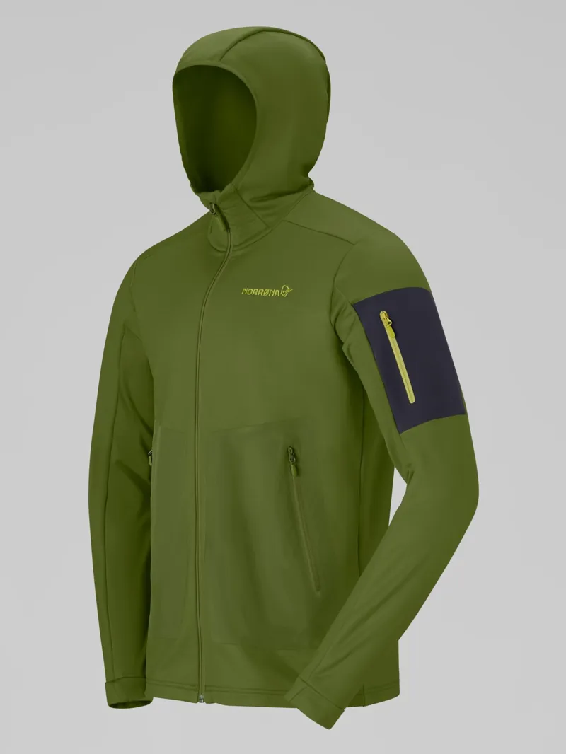 Norrona Men's Falketind Warm2 Stretch Hood in Pesto-1