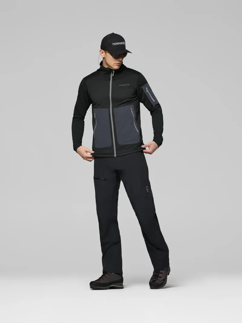 Norrona Men's Falketind Warm2 Stretch Hood in Caviar Black-3