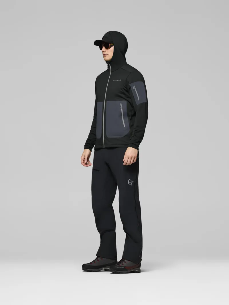 Norrona Men's Falketind Warm2 Stretch Hood in Caviar Black-4