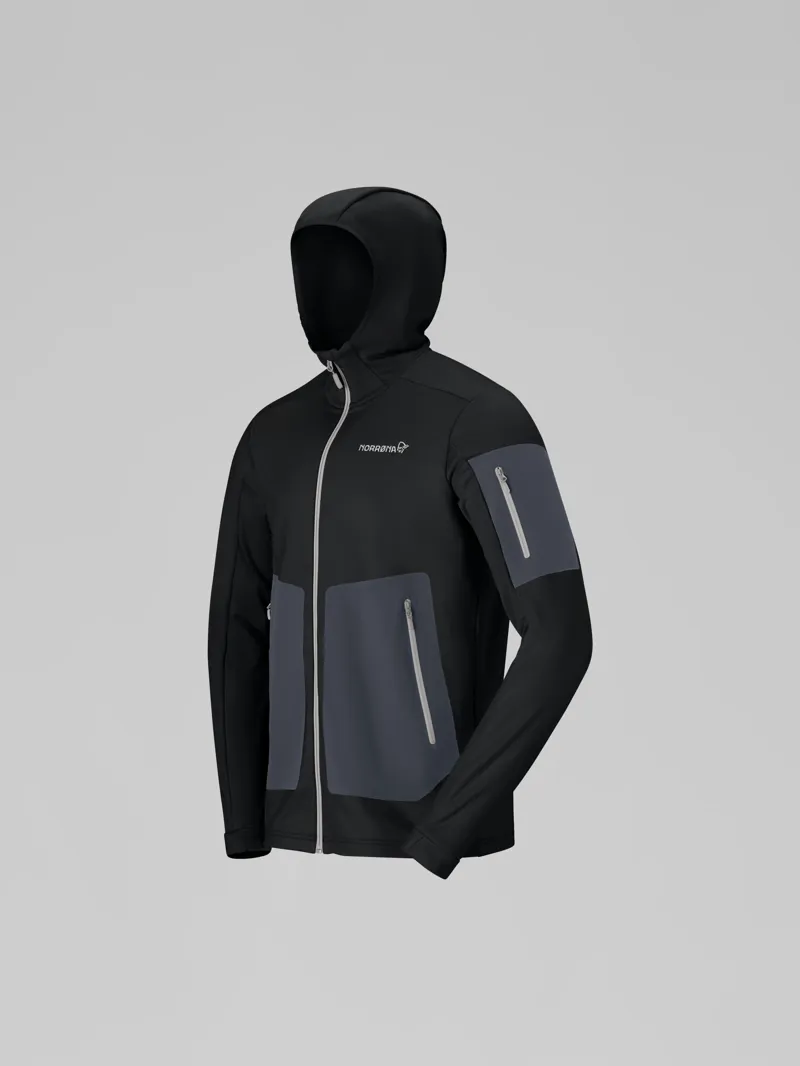 Norrona Men's Falketind Warm2 Stretch Hood in Caviar Black-1