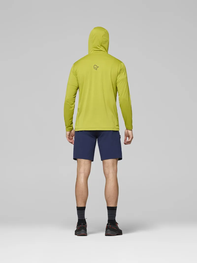 Norrona Men's Falketind Warm1 Hood in Golden Lime/Olive Night-6