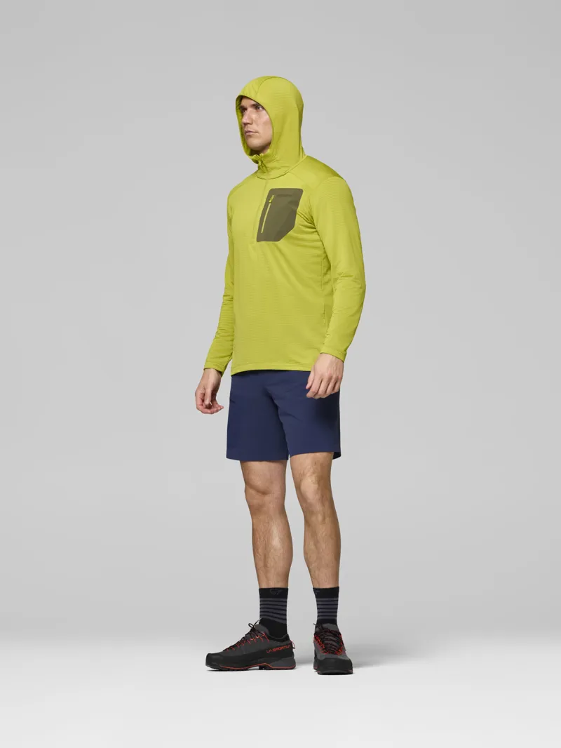 Norrona Men's Falketind Warm1 Hood in Golden Lime/Olive Night-5