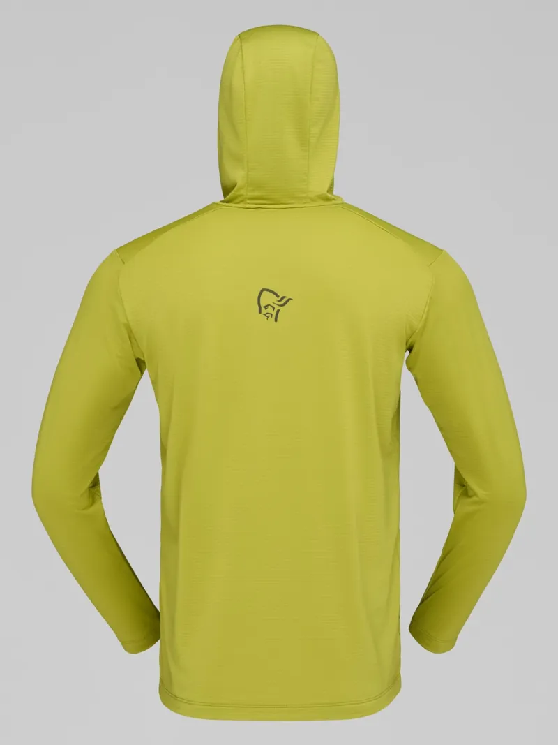 Norrona Men's Falketind Warm1 Hood in Golden Lime/Olive Night-2
