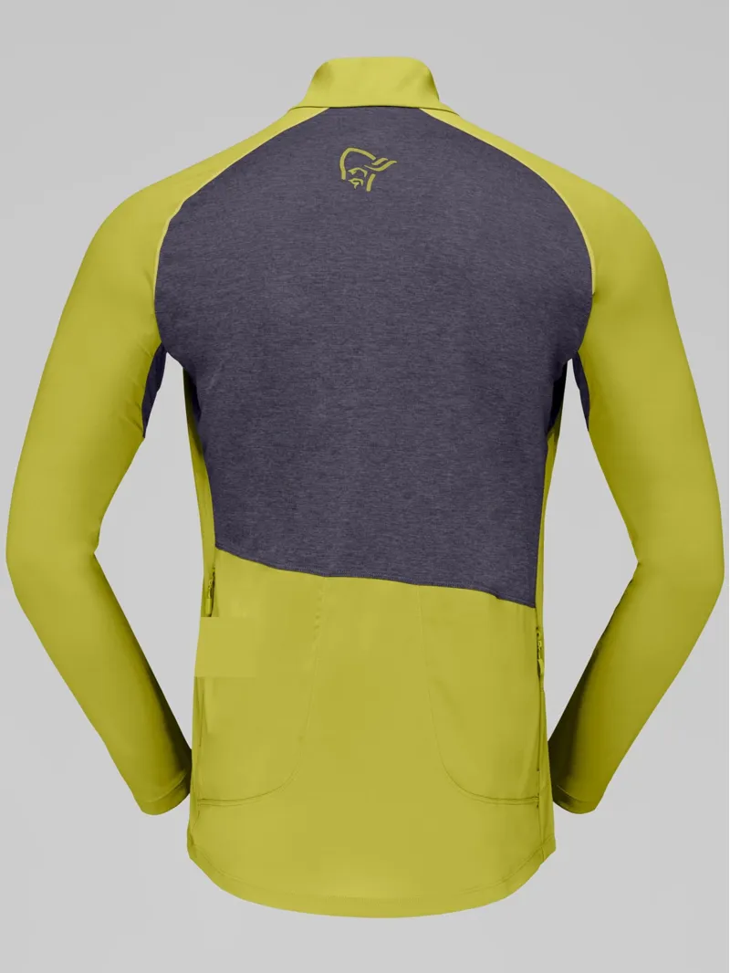 Norrona Men's Fjørå Equaliser Zip Neck in Golden Lime-1