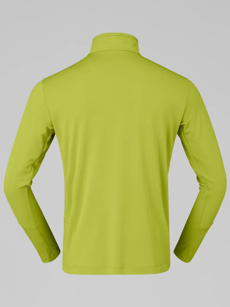 Norrona Men's Femund Warm1 Zip Neck in Golden Lime/Olive Night-1