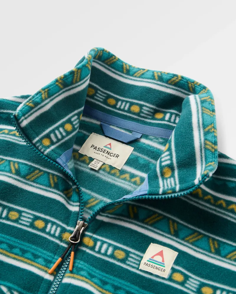 Passenger Women's Ayla Recycled Fleece in Geo Stripe Mediterranean-1