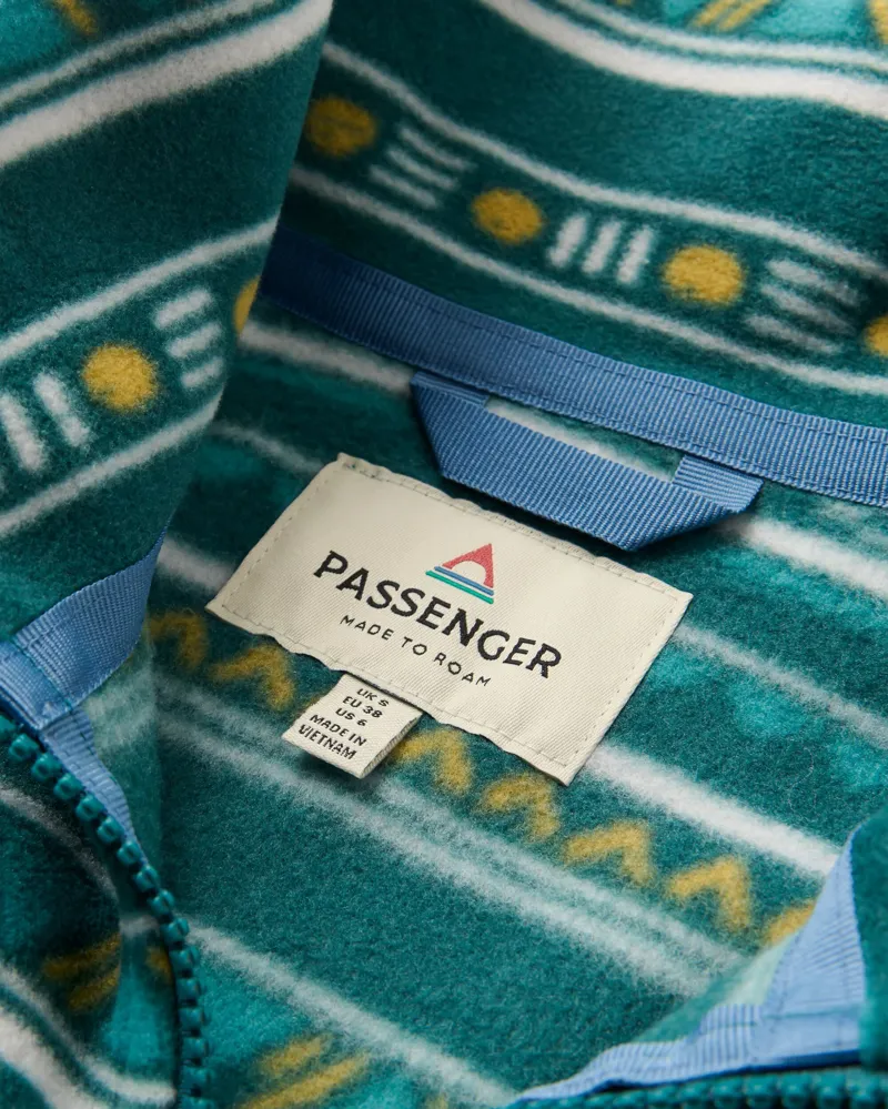 Passenger Women's Ayla Recycled Fleece in Geo Stripe Mediterranean-2