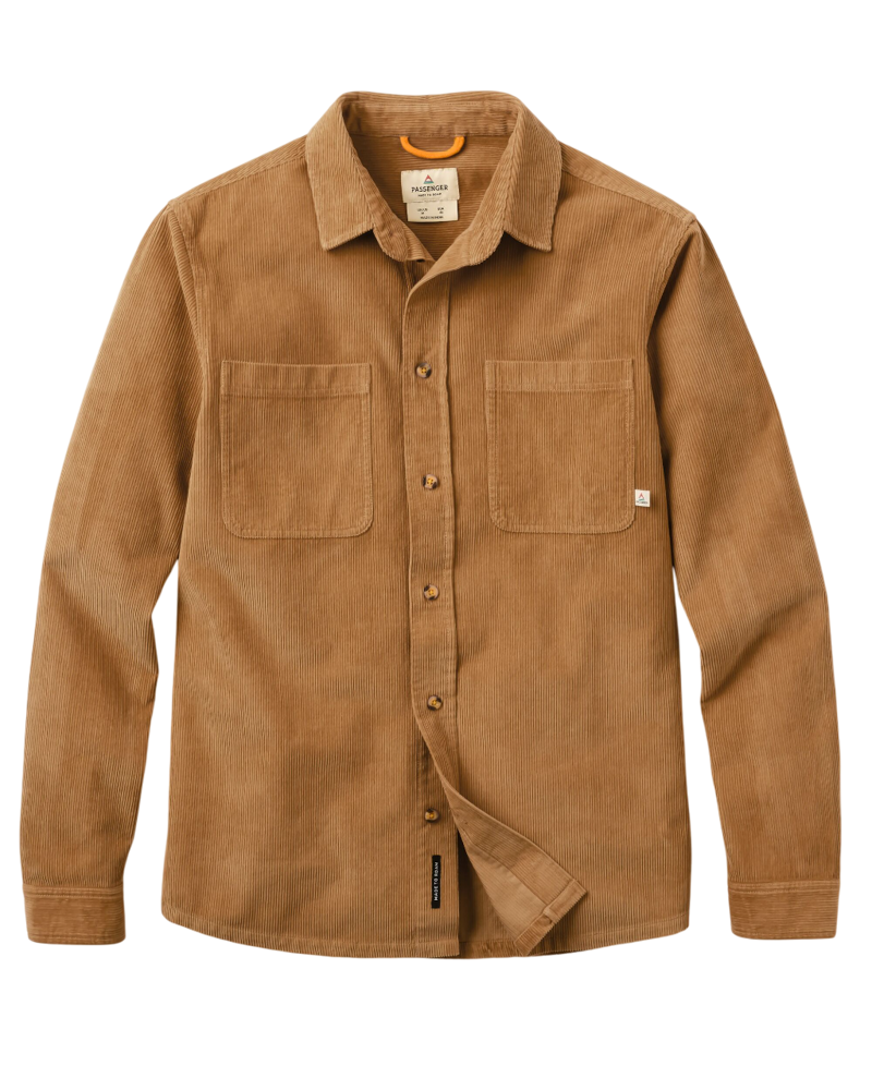 Passenger Men's Backcountry Cord Shirt in Toffee.