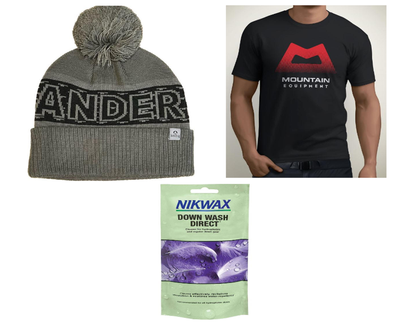 XXLarge Black Mountain Equipment T-Shirt Khaki Bobble Hat and Nikwax 100ml