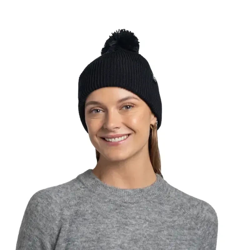 Buff Knitted Beanie Renvi in Black-2