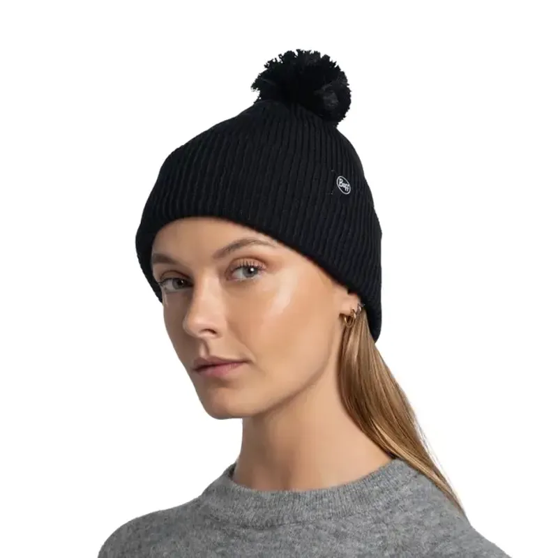 Buff Knitted Beanie Renvi in Black-1