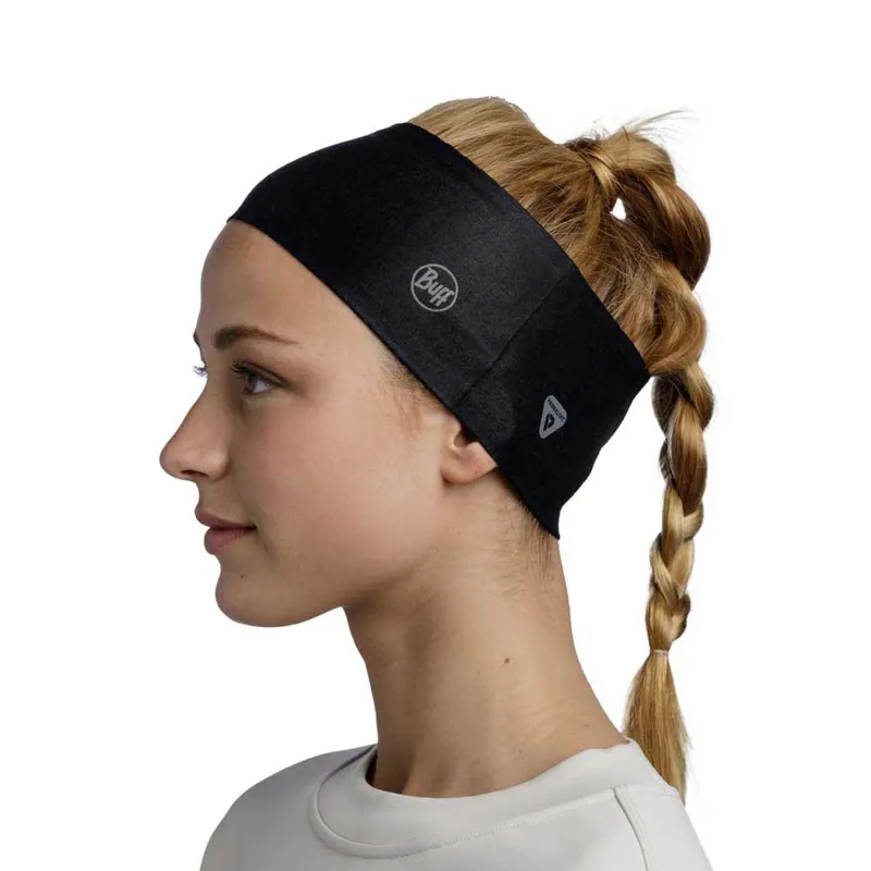 Buff Adult ThermoNet Headband in Solid Black-1