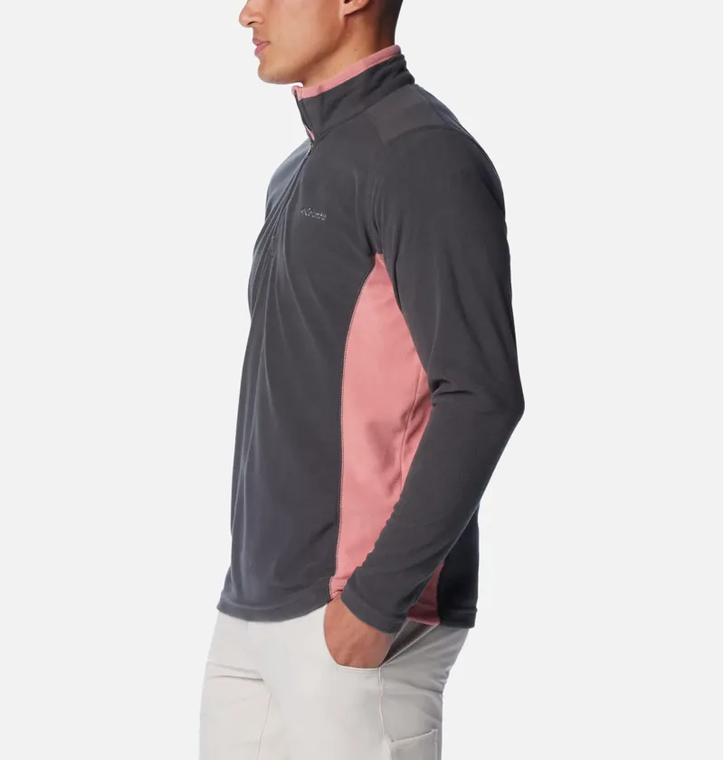 Columbia Men's Klamath Range II Half Zip in Shark/Pink Agave-2