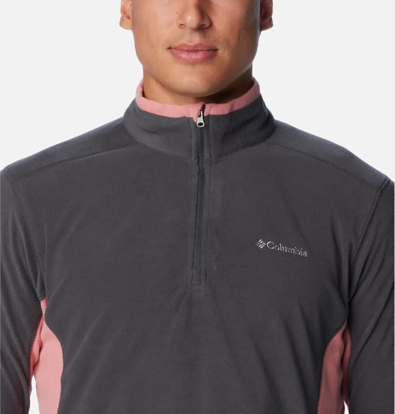 Columbia Men's Klamath Range II Half Zip in Shark/Pink Agave-3