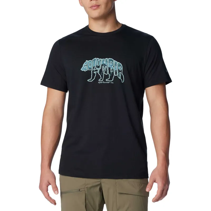 Columbia Men's Rockaway River Outdoor Short Sleeve T-Shirt in Black/Bearly Stroll