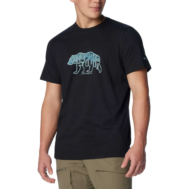 Columbia Men's Rockaway River Outdoor Short Sleeve T-Shirt in Black/Bearly Stroll-2