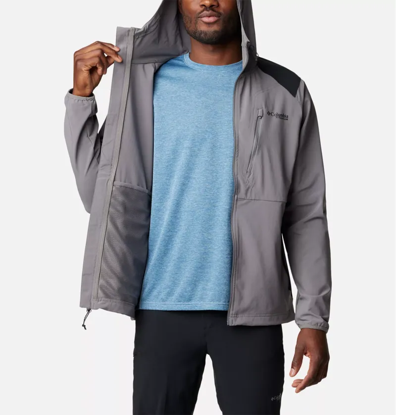 Columbia Men's Triple Canyon Hooded Softshell Jacket in City Grey-6