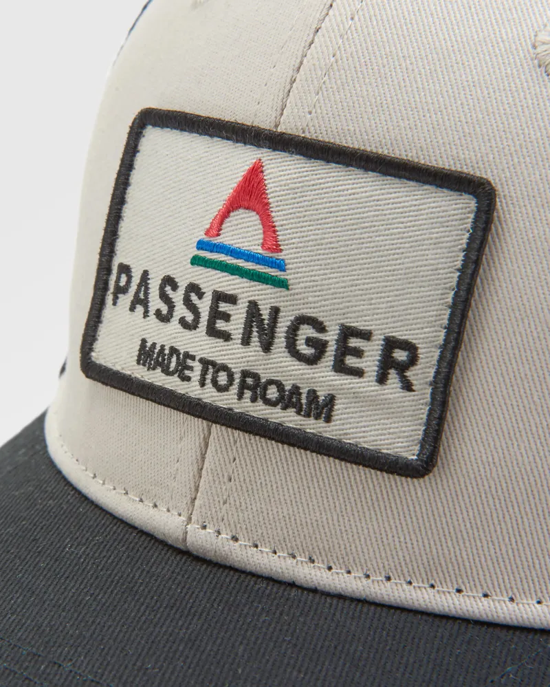 Passenger Core Organic Cotton Trucker Cap in Black/White-2
