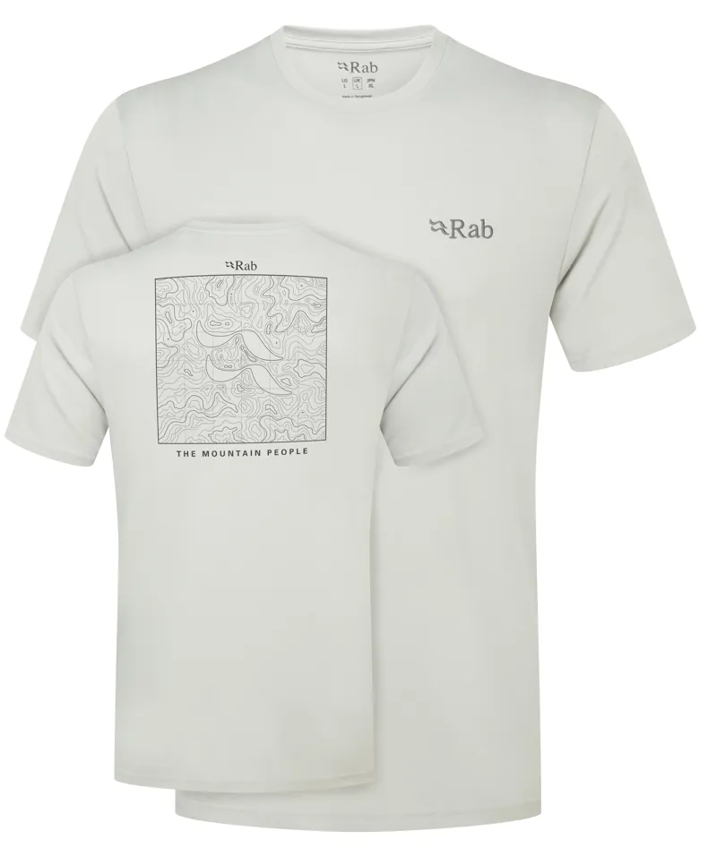 Rab Men's Crimp Elevation Tee in Light Zinc