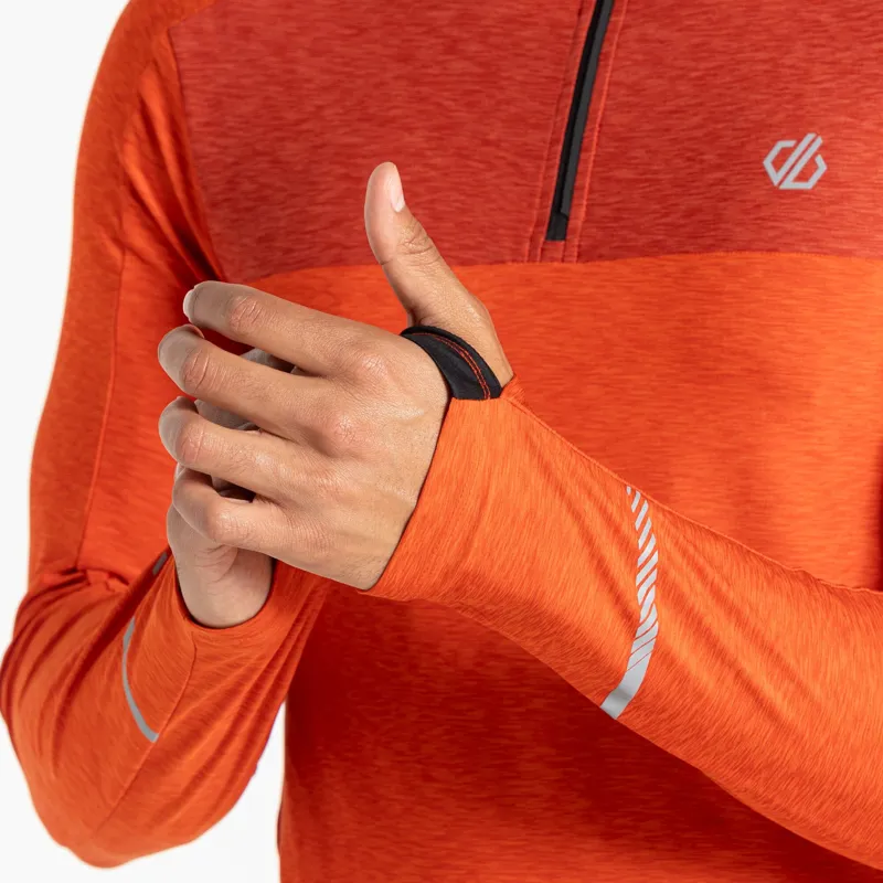 Dare2b Men's Power Up II Lightweight Jersey in Cinnamon Tuscan and Red Marl-3