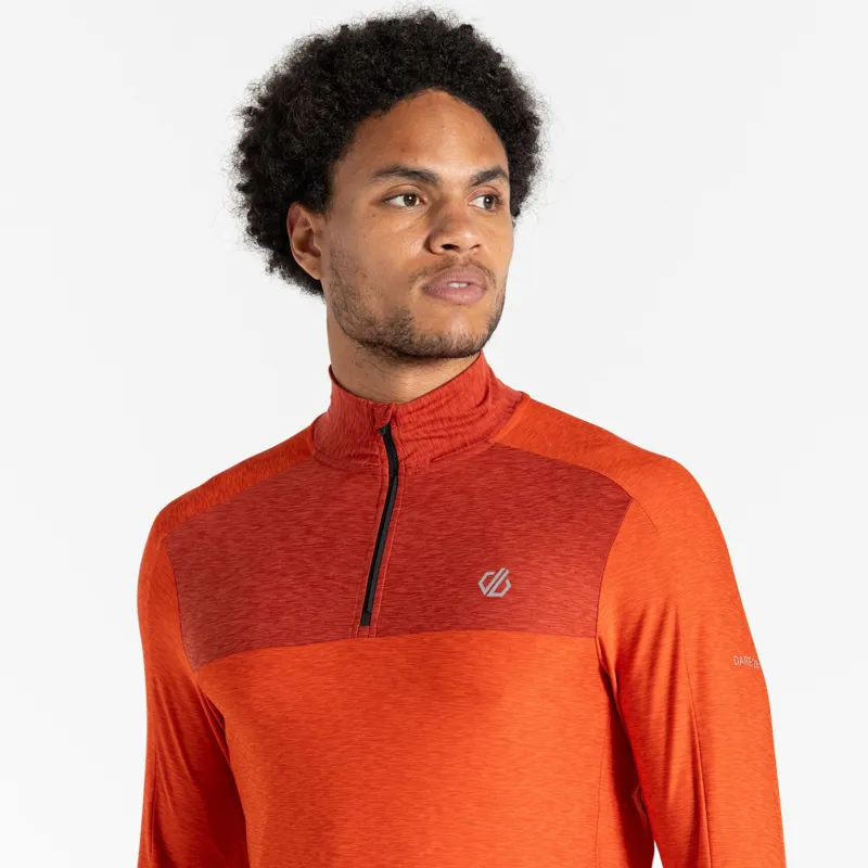 Dare2b Men's Power Up II Lightweight Jersey in Cinnamon Tuscan and Red Marl-2