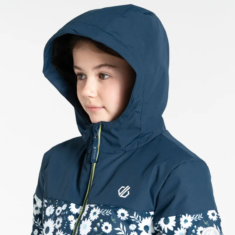 Dare2b Kid's Liftie Ski Jacket in Moonlight Denim/Moonlight Denim Daisy Print-5
