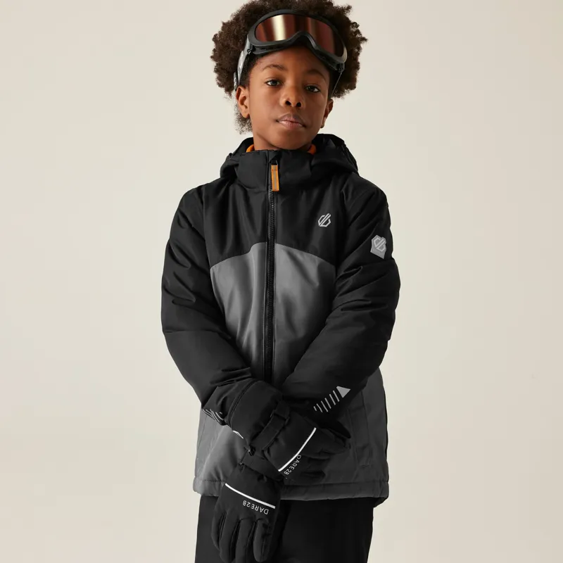 Dare2b Kid's Impose V Ski Jacket in Black/Iron-3