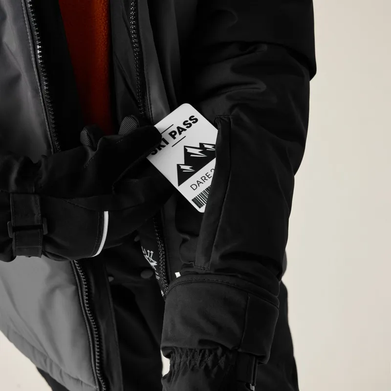 Dare2b Kid's Impose V Ski Jacket in Black/Iron-6