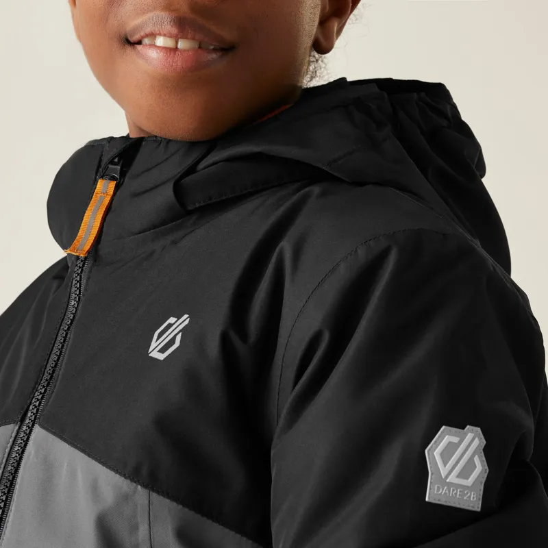 Dare2b Kid's Impose V Ski Jacket in Black/Iron-7