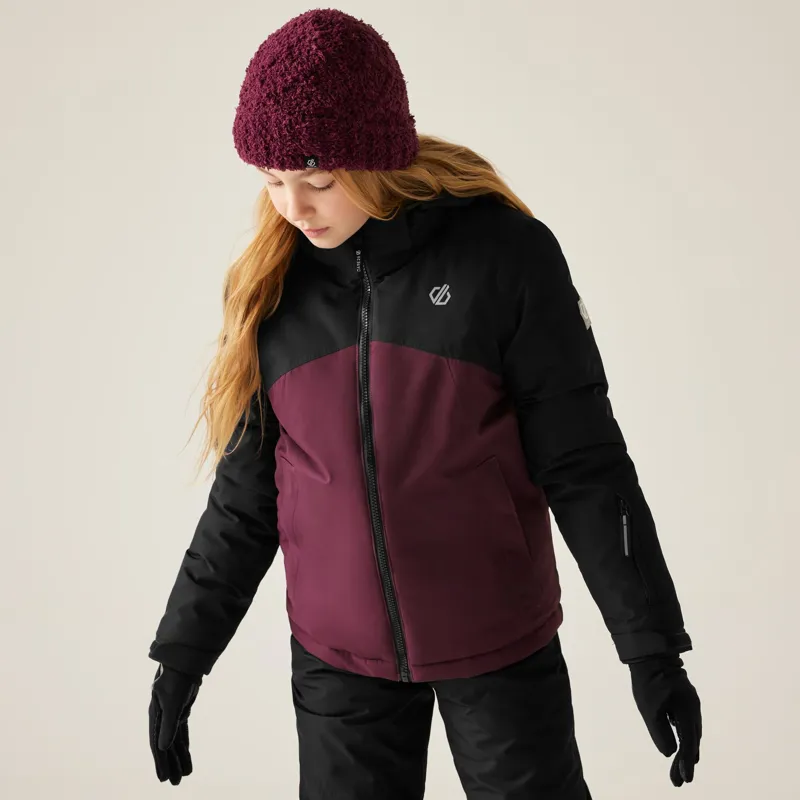 Dare2b Kid's Impose V Ski Jacket in Black/Fig-3