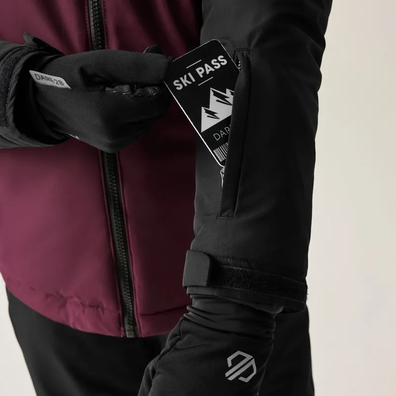 Dare2b Kid's Impose V Ski Jacket in Black/Fig-9