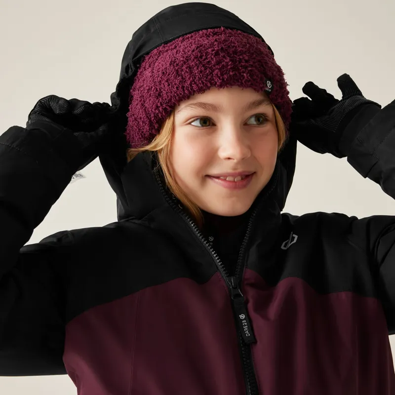 Dare2b Kid's Impose V Ski Jacket in Black/Fig-7