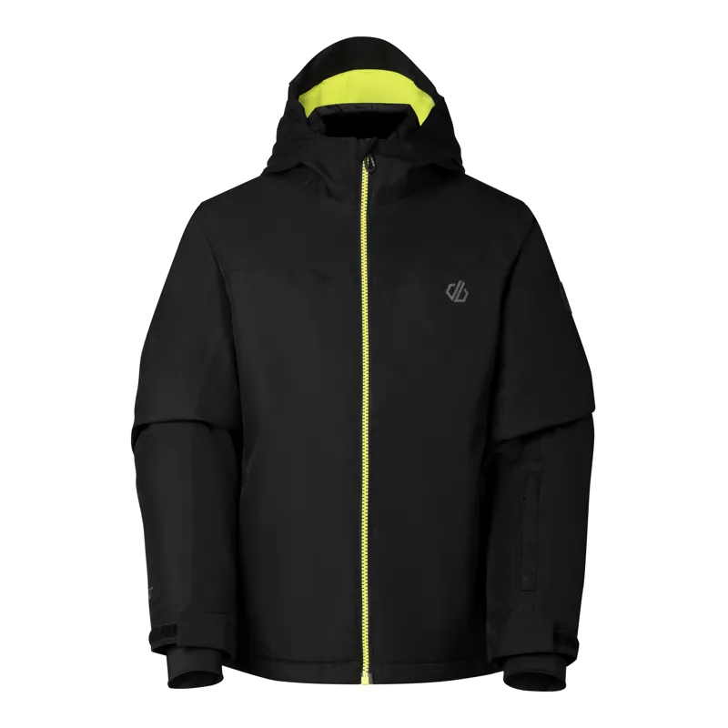 Dare2b Kid's Piste Jacket in Black/Wild Lime