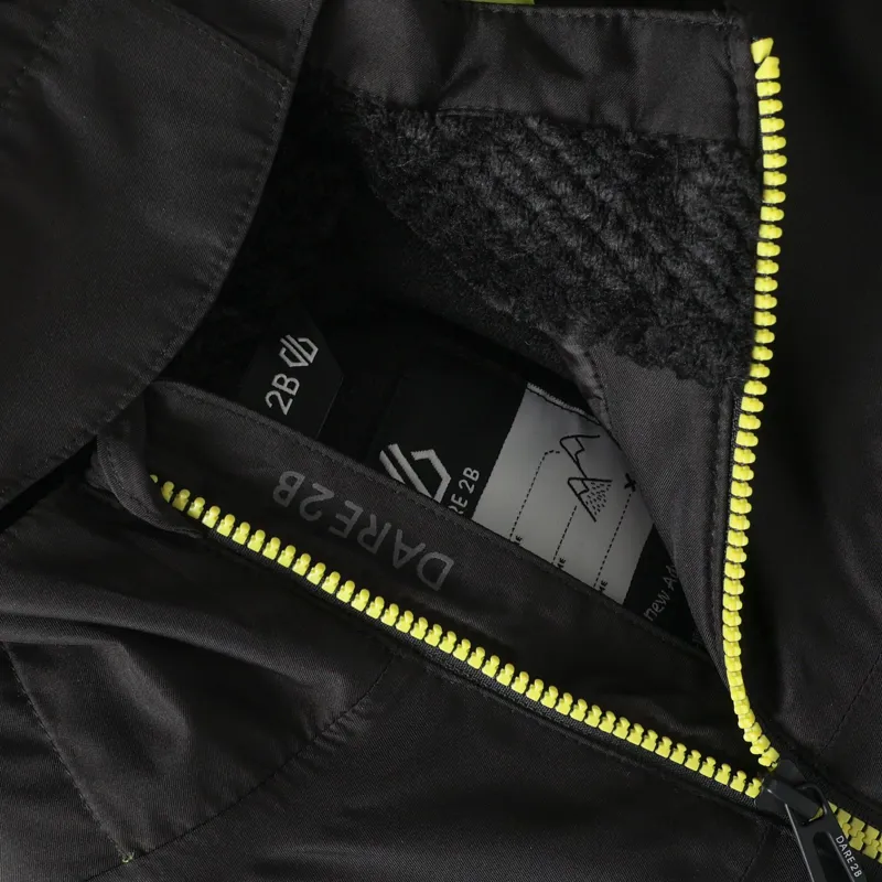 Dare2b Kid's Piste Jacket in Black/Wild Lime-3
