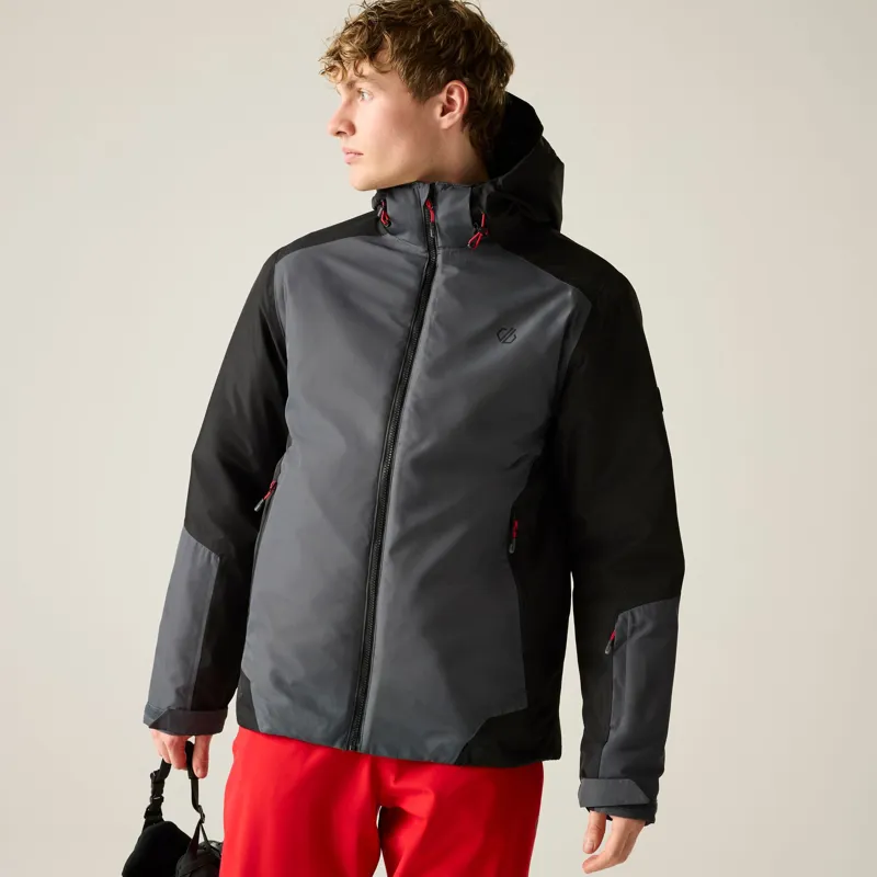 Dare2b Men's Precision II Jacket in Black/Ebony/Danger Red-3
