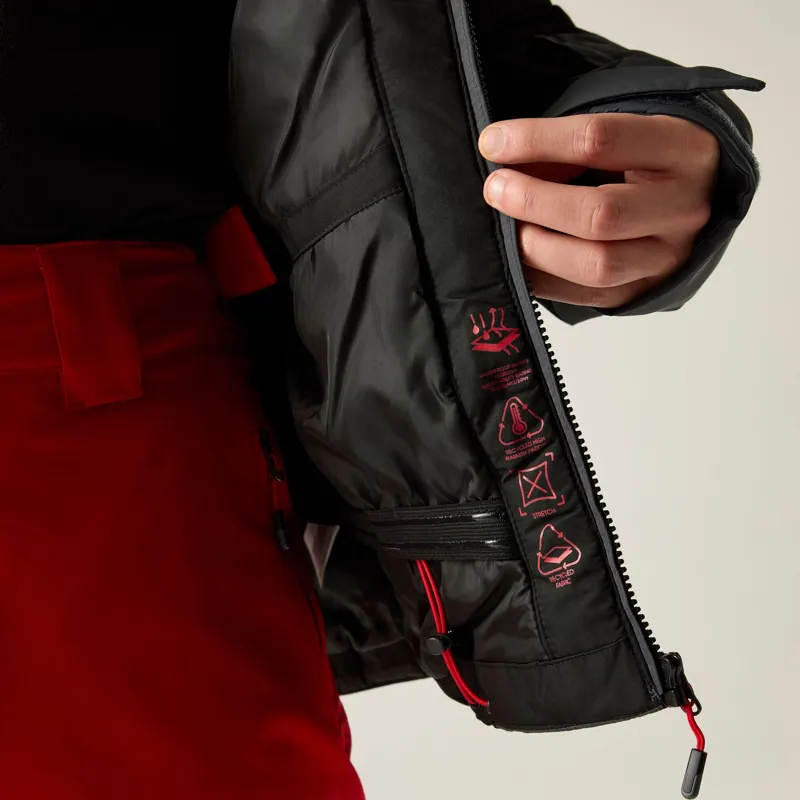 Dare2b Men's Precision II Jacket in Black/Ebony/Danger Red-5