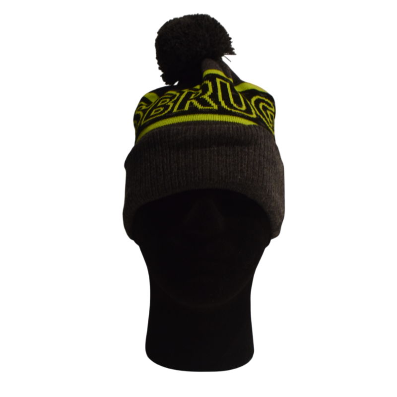Andersbrug Bobble Hat in Grey with Green-3