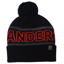 Andersbrug Bobble Hat in Black with Red