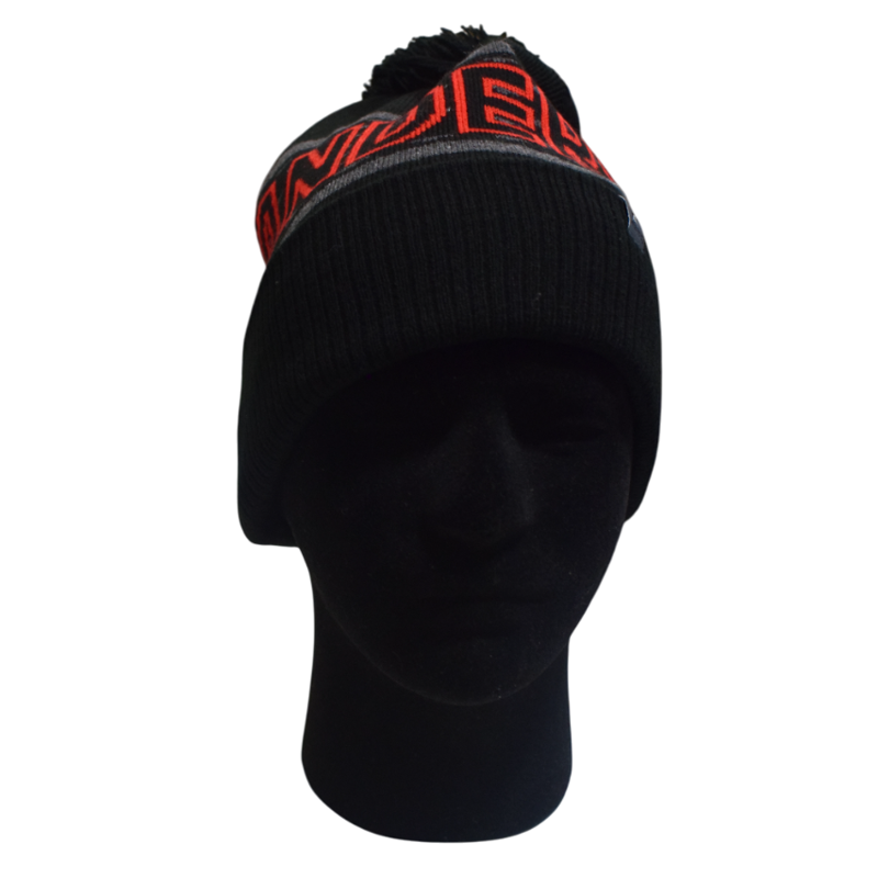 Andersbrug Bobble Hat in Black with Red-3