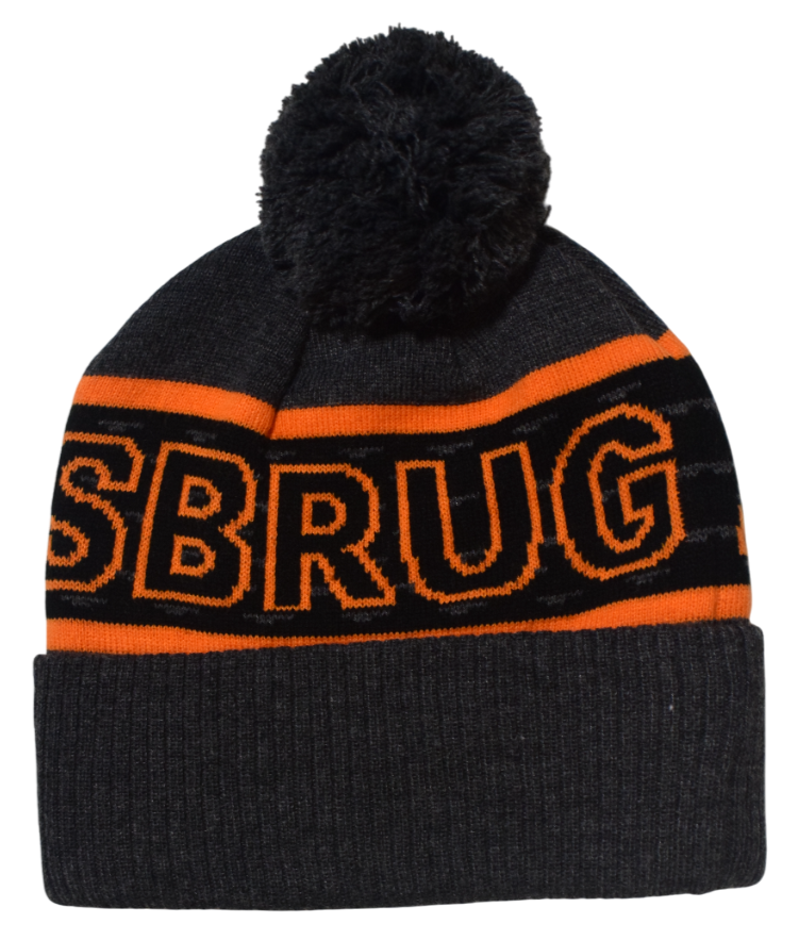 Andersbrug Bobble Hat in Grey with Orange-1