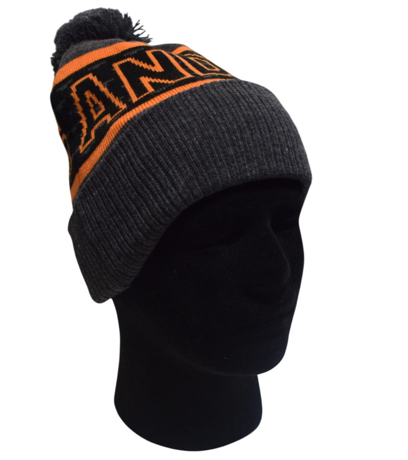 Andersbrug Bobble Hat in Grey with Orange-2