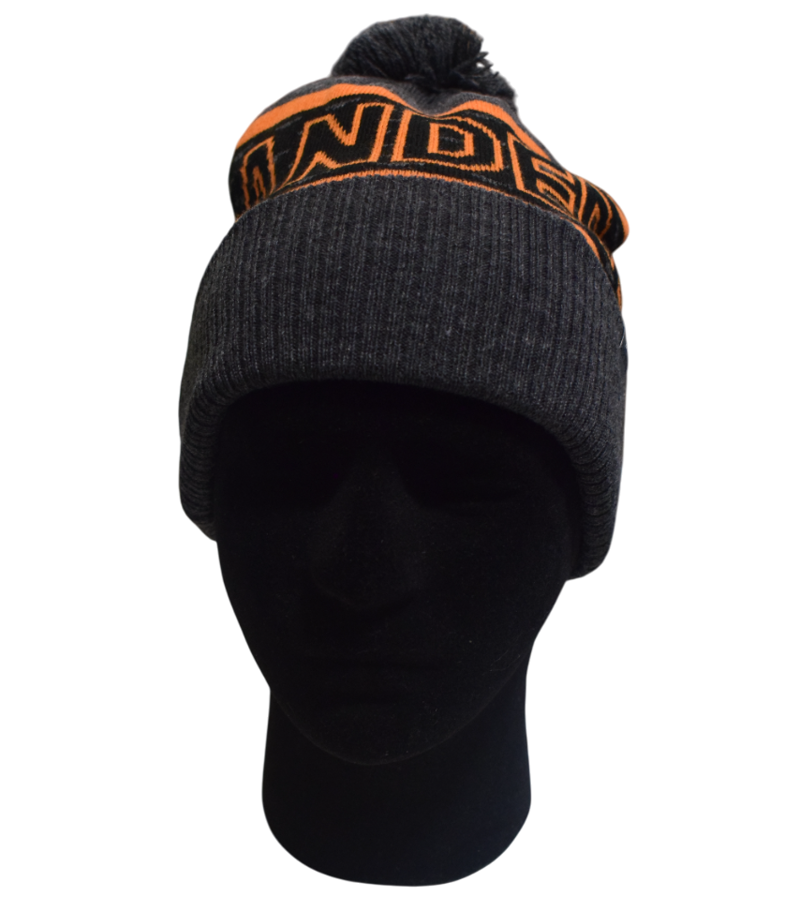 Andersbrug Bobble Hat in Grey with Orange-3