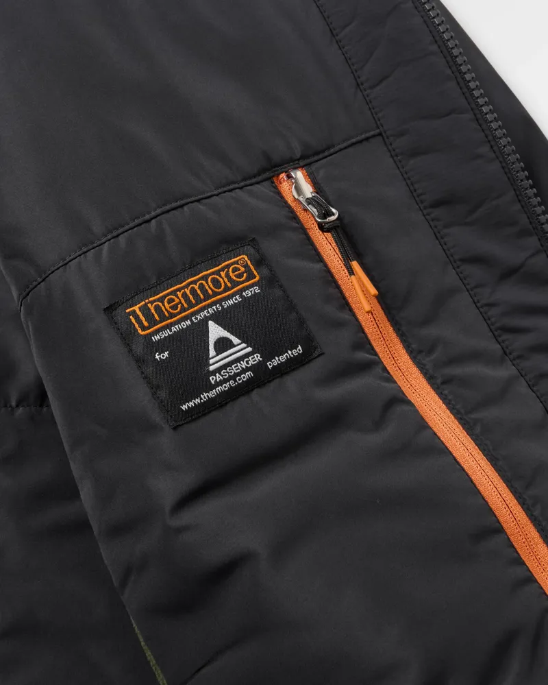 Passenger Men's Daybreak Lightweight Thermore Insulated Jacket in Faded Black/Khaki-3
