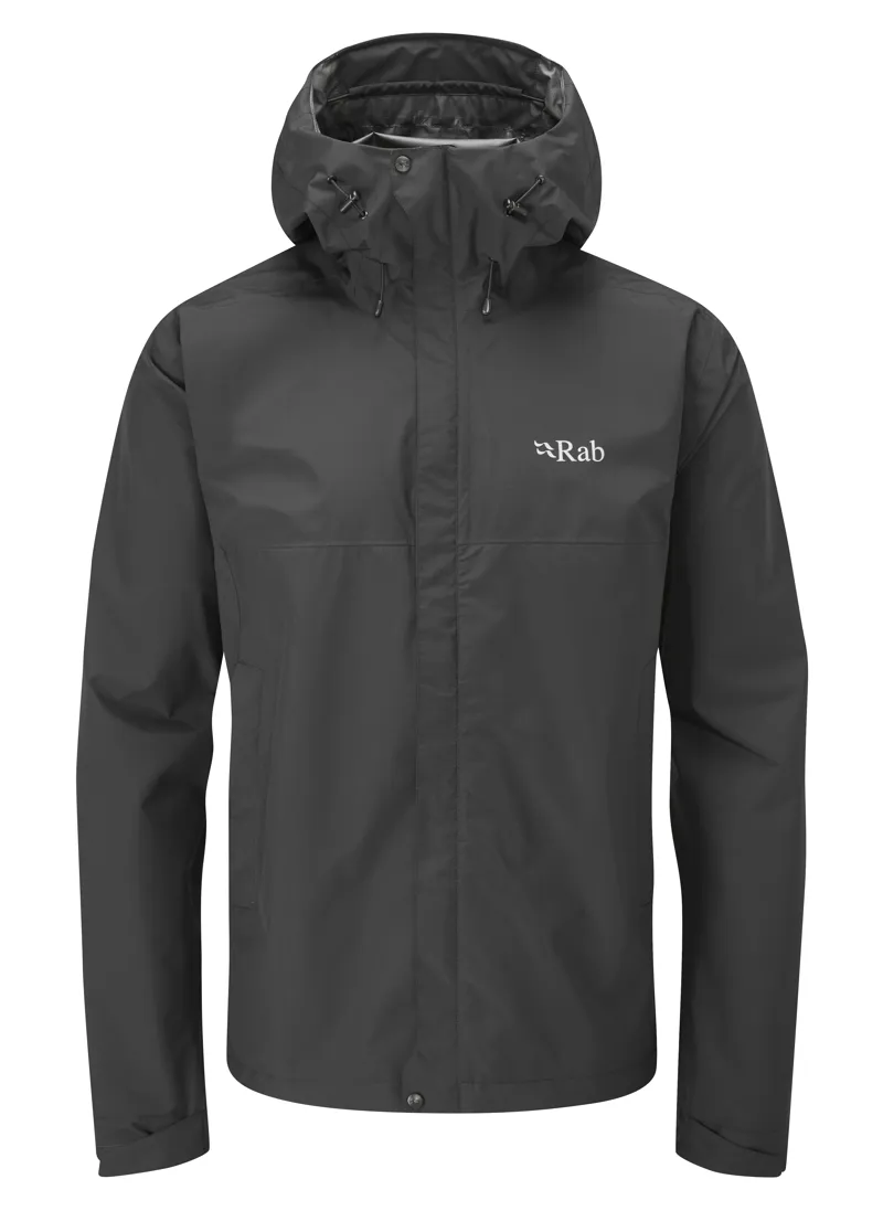 Rab Men's Downpour Eco Waterproof Jacket in Black