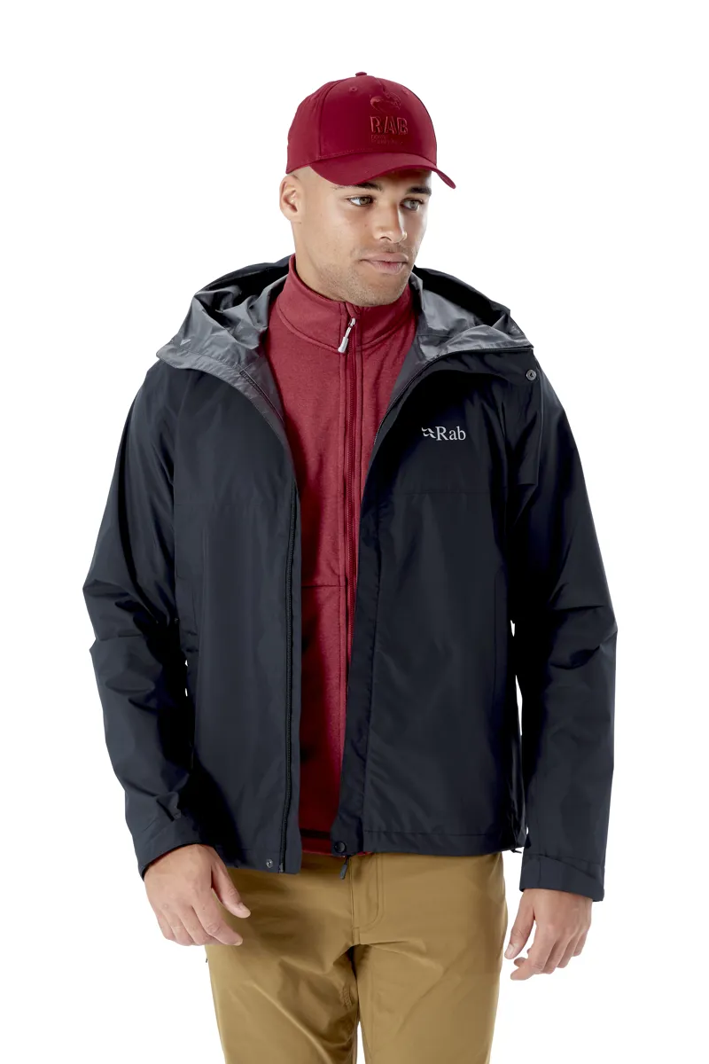 Rab Men's Downpour Eco Waterproof Jacket in Black-4