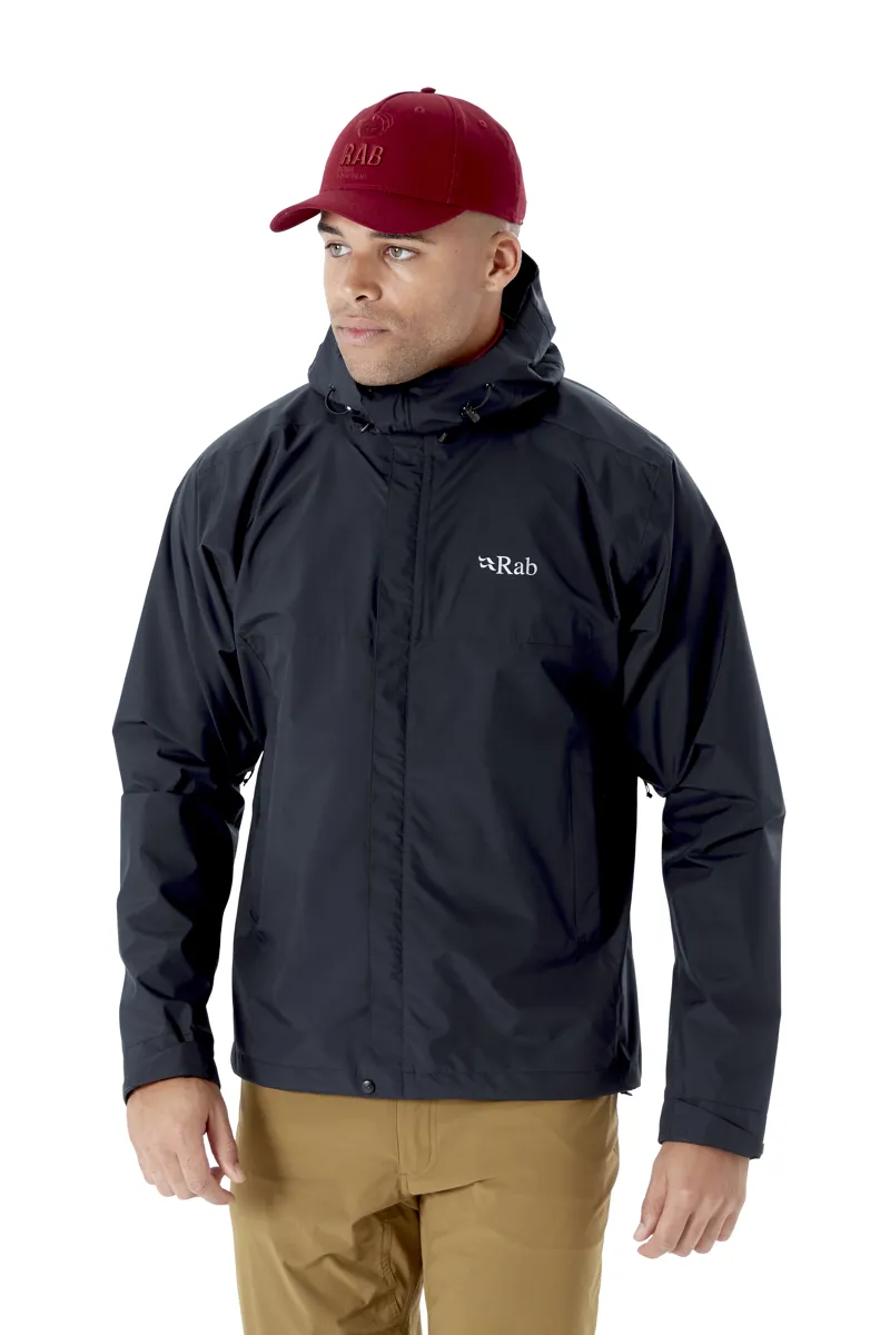 Rab Men's Downpour Eco Waterproof Jacket in Black-2